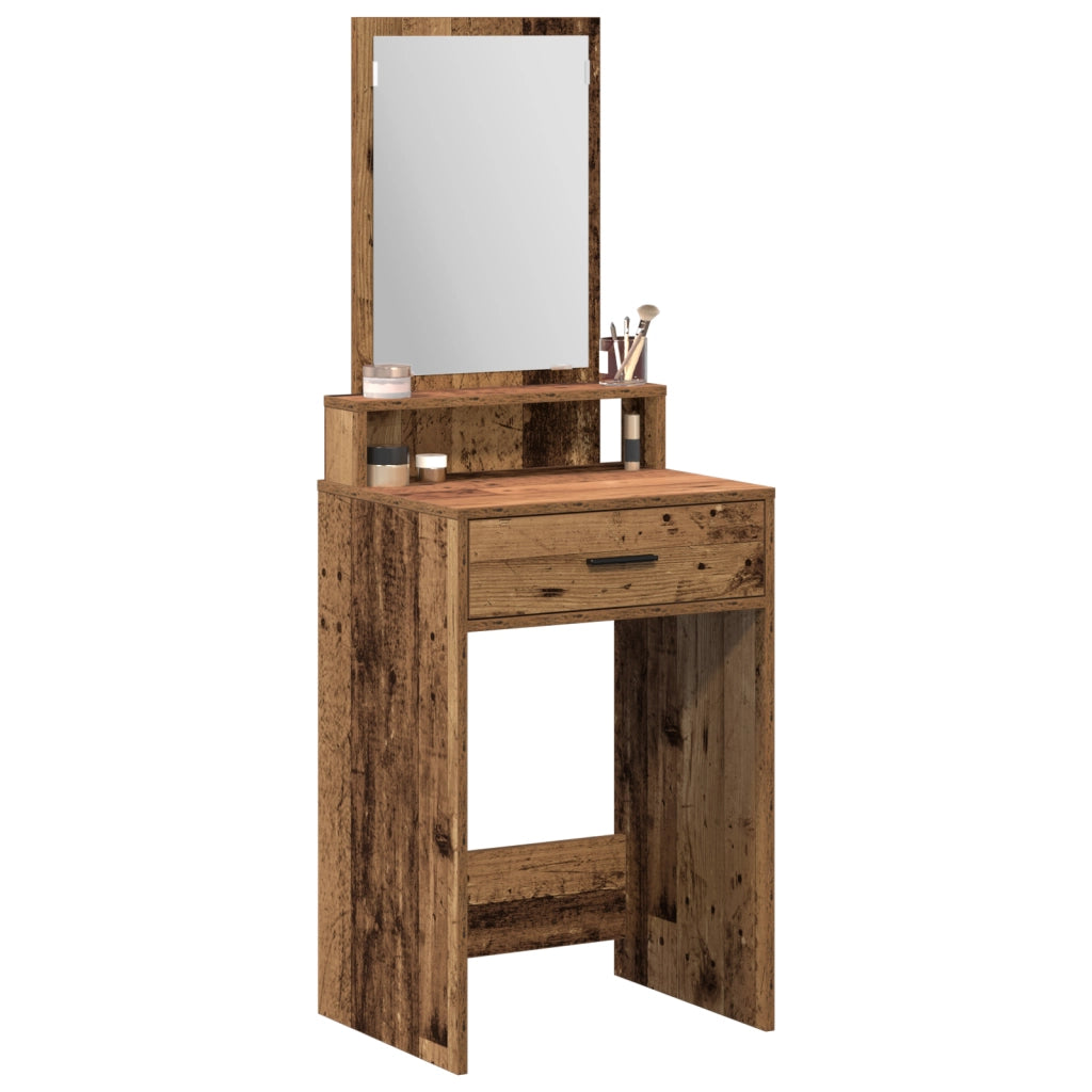 Toeletta  con cassetti in legno antico 50x41x140 cm