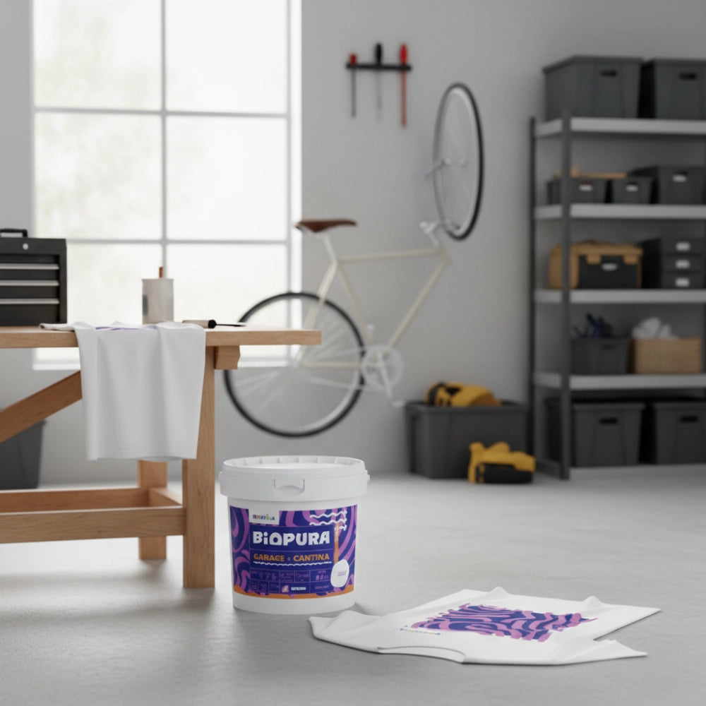Kit garage e cantina pittura murale traspirante e t-shirt cromika waves *** misura large - l, confezione 1