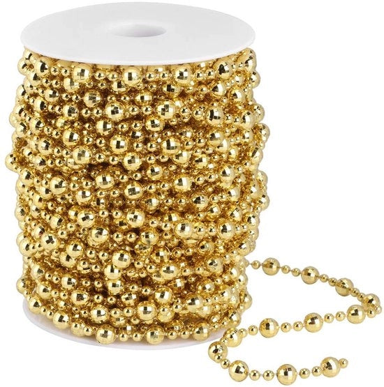 Filato di perle 20m - Perle artificiali di lusso - Ghiaccio/Argento - Flessibile - Leggero - Ideale per la decorazione DIY - Collana di perle