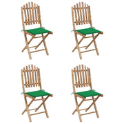 Set da Pranzo da Giardino 5 pz | Set Salotto da Giardino Pieghevole con Cuscini in Bamb¨´