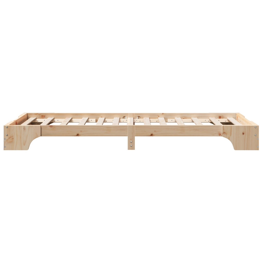 Rete Letto Naturale Legno di Pino Massello 75 x 190 cm Semplice