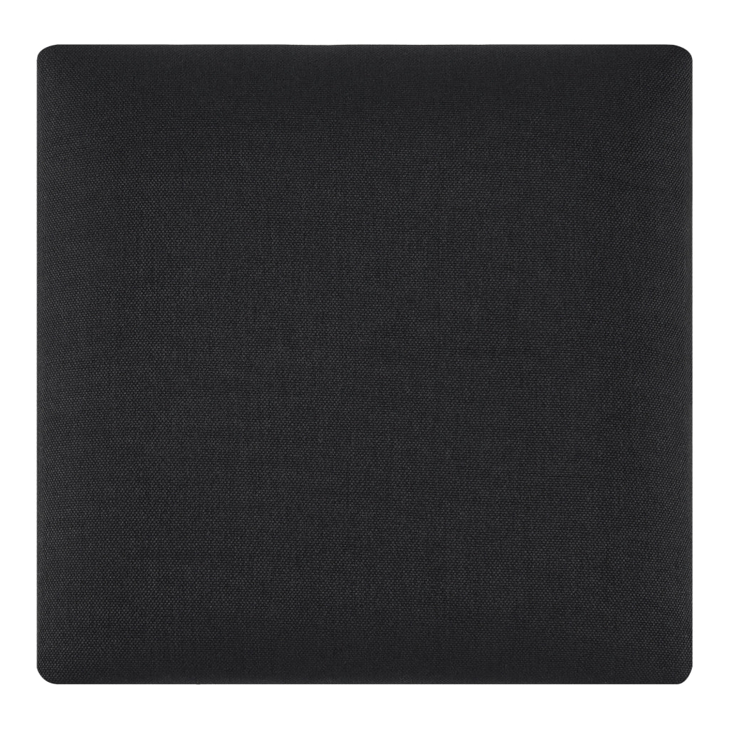 Set Carpino di 4 Pannelli Murali Imbottiti Rivestiti in Tessuto Nero 30x30 cm [neu.haus]