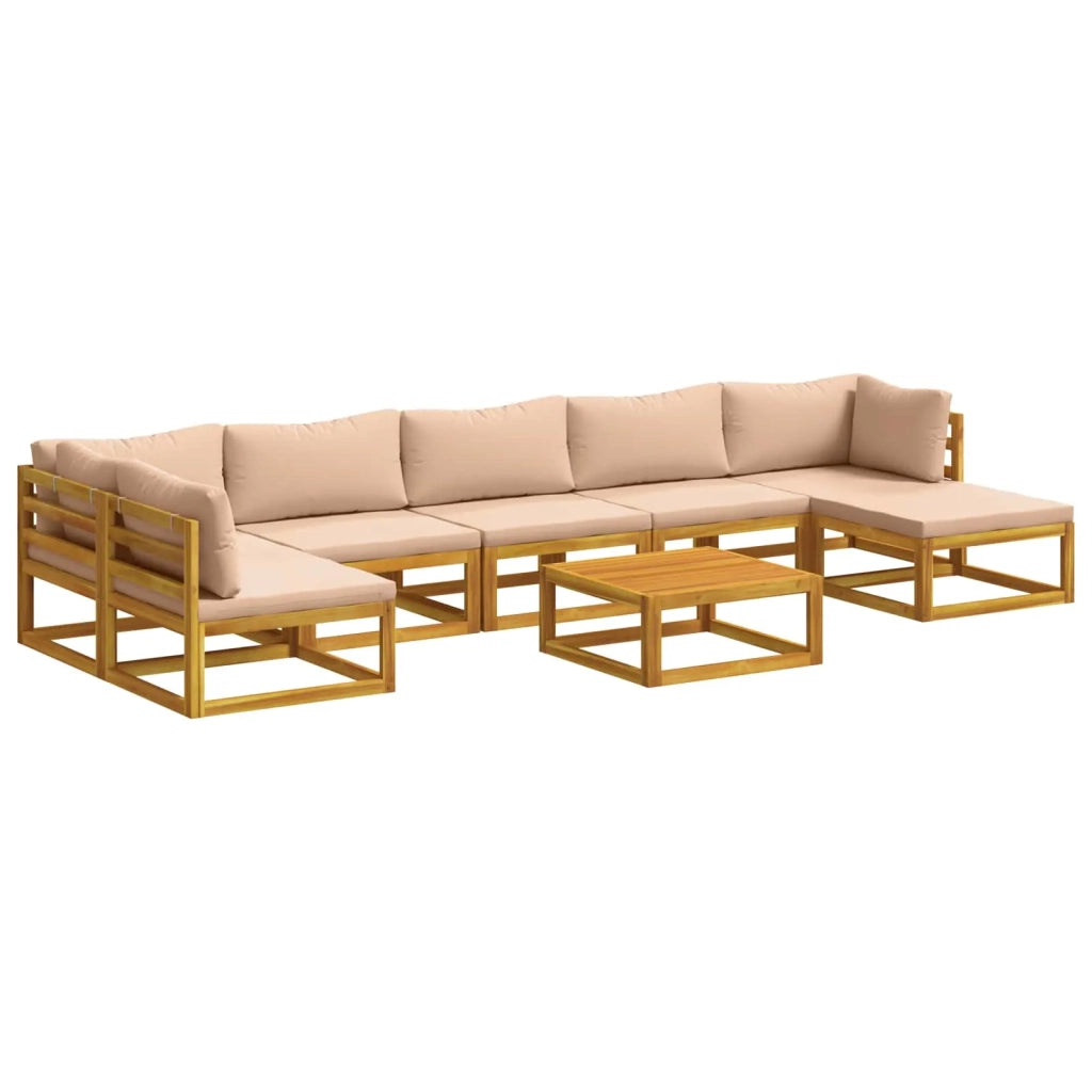 Set di divani 8 pz Naturale Legno di Acacia Massello 3417306