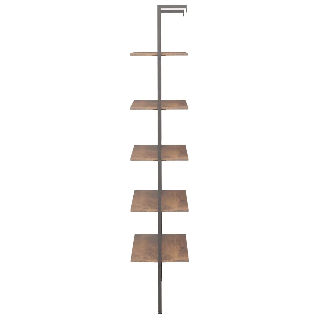 Scaffale Pendente 5 Livelli Marrone Scuro e Nero 64x35x185 cm 336386