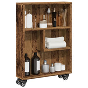 Carrello Stretto Legno Vecchio 48x13x68 cm in Truciolato 855230