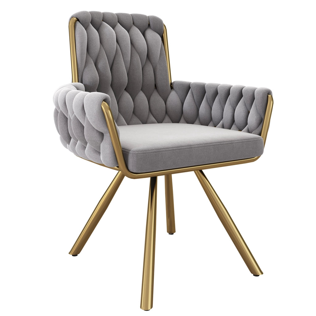 SEDIA Girevole 360° in Velluto Grigio Set da 2 pezzi