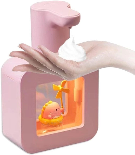 Dispensatore di sapone touchless automatico per bambini - Montaggio a parete rosso, impermeabile e ricaricabile via USB