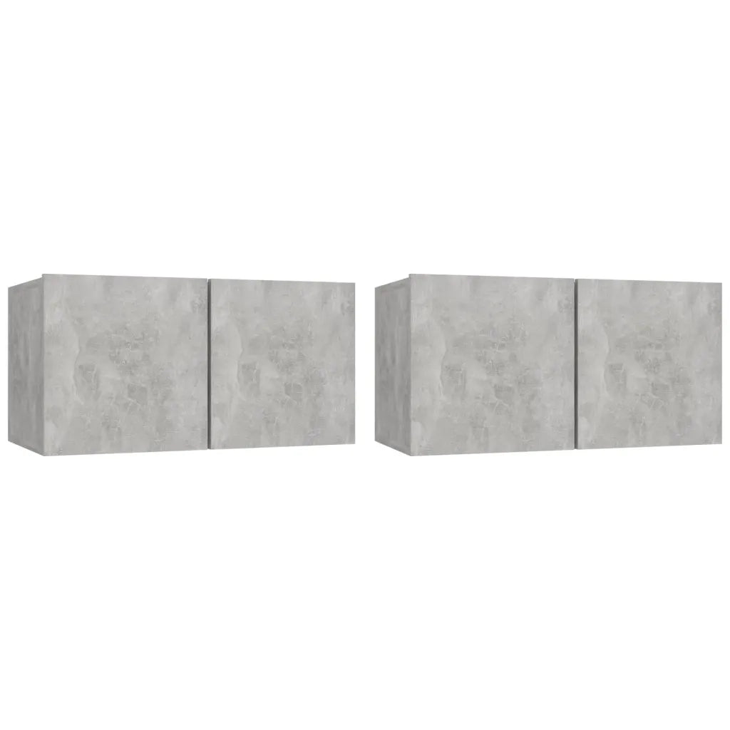 Mobili Porta TV Pensili 2pz Grigio Cemento 60x30x30 cm 804521