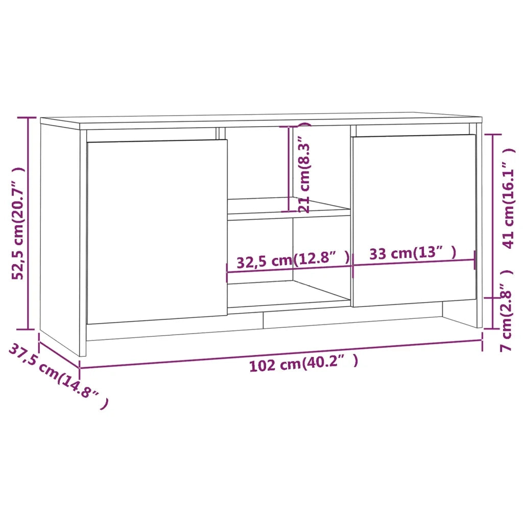 Mobile Porta TV Bianco 102x37,5x52,5 cm in Truciolato cod mxl 12189