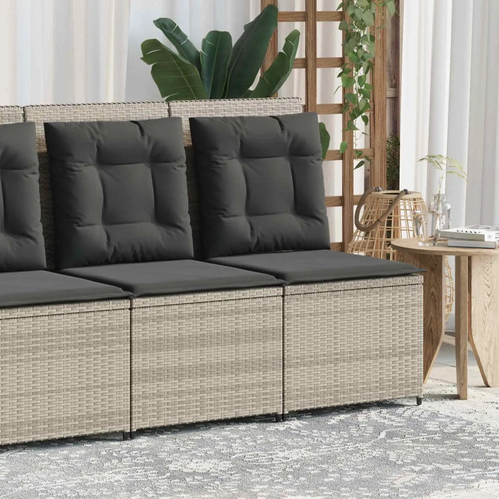 Divano da giardino con cuscino Grigio chiaro polyrattan 3394481