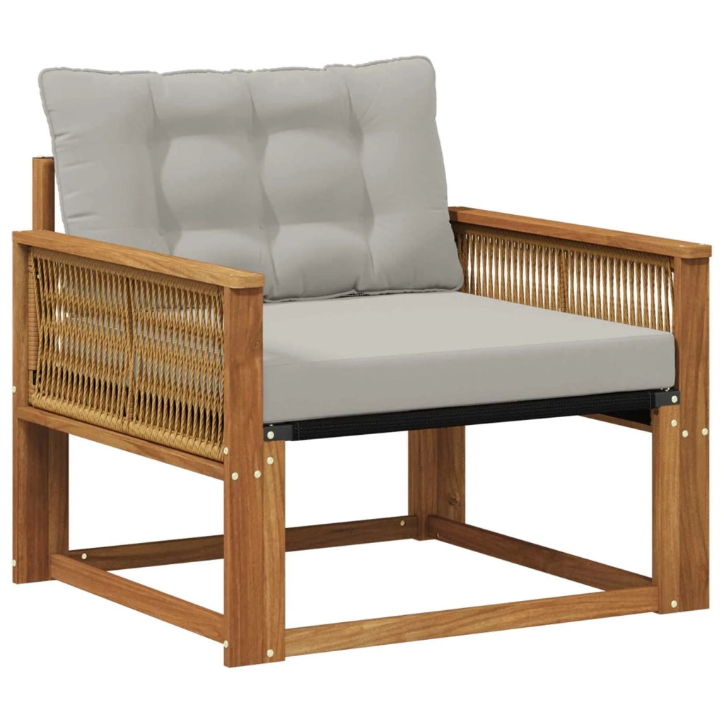 Set di divani da esterno-Sofa da giardino Legno di Acacia Massello e Textilene 467379