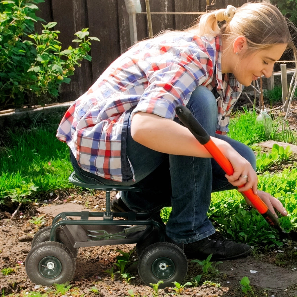 Sedia da giardino girevole ¨C zephmum ¨C verde, regolabile in altezza, max 150 kg