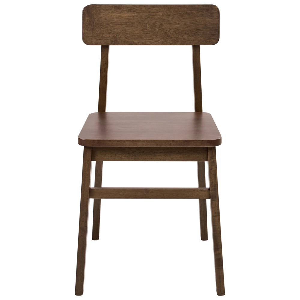 Set di 2 sedie da pranzo con struttura in legno di gomma marrone scuro Mobili da cucina e sala da pranzo in stile tradizionale