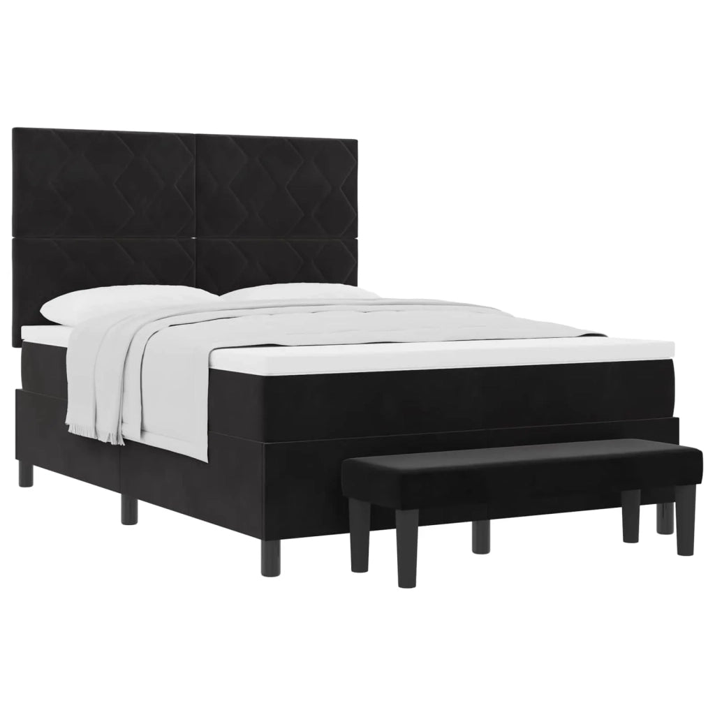 Letto a molle con testiera Nero 200 x 140 cm Velluto 3344584