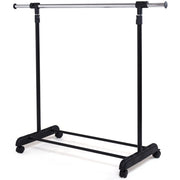 Appendiabiti telescopico mobile regolabile 78 x 42 cm portata 90 kg con ruote design moderno in acciaio inox 20_0019389