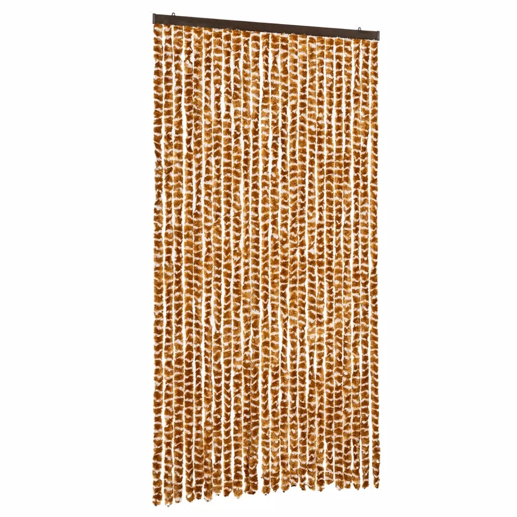 Tenda Antimosche Ocra e Bianca 100x200 cm in Ciniglia CFW7760347