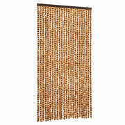 Tenda Antimosche Ocra e Bianca 100x200 cm in Ciniglia CFW7760347