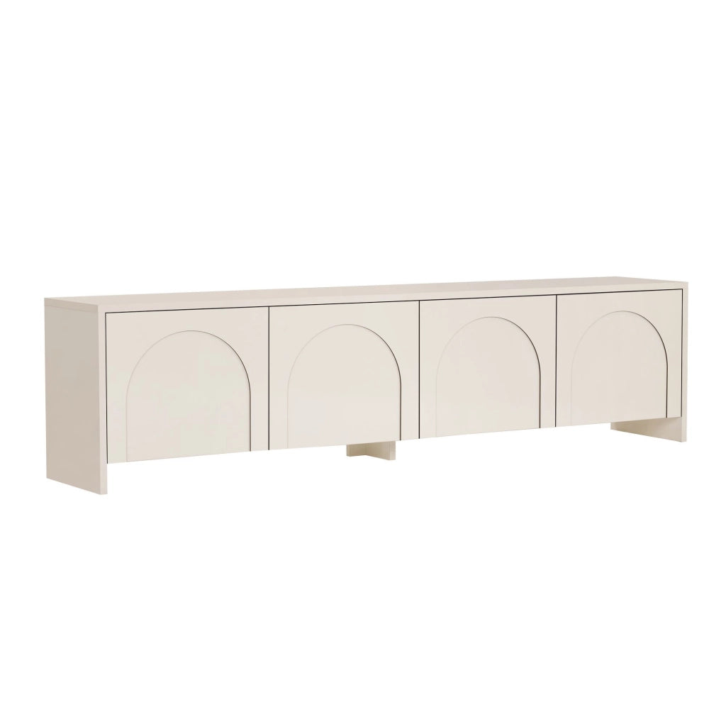 Porta TV in legno "Aurelia" - 180 x 32 x 45 cm - Crema