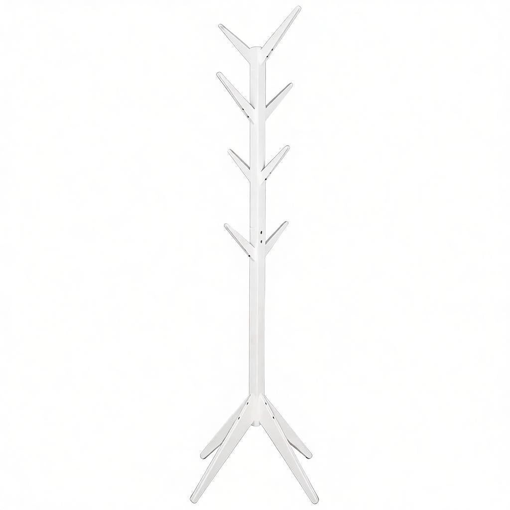 Appendiabiti in legno massiccio bianco con 8 ganci, design moderno, 180 cm