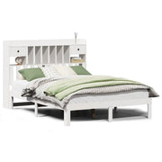 Letto matrimoniale | Letto per adulti | Letto Libreria senza Materasso Bianco 150x200 cm Legno di Pino