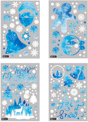 Decorazione per finestra di Natale con 4 foto, adesivi per finestra di Natale riutilizzabili, decorazione per finestra di Natale con fiocco di neve, per finestra di Natale invernale decorazione per finestra di Natale.