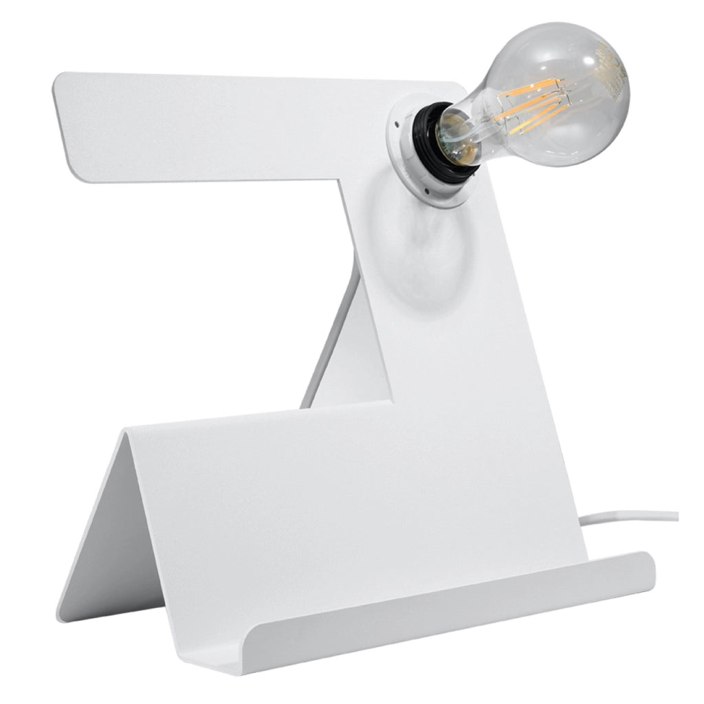 Lampada tavolo PENDIO bianca metallo E27 Pure Lume