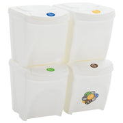 Contenitori Impilabili Rifiuti 4 pz Bianco 100 L Polipropilene CFW7973183