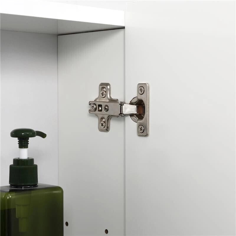 ARMADIETTO BAGNO CON 3 ANTE SPECCHIATE E RIPIANI REGOLABILI, 70X15X60CM, BIANCO