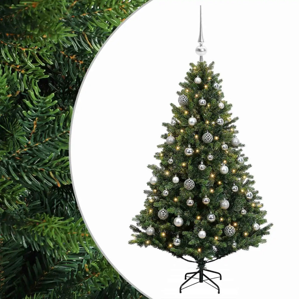 Albero di Natale Artificiale con Palline 120 cm 150 LED 3465969