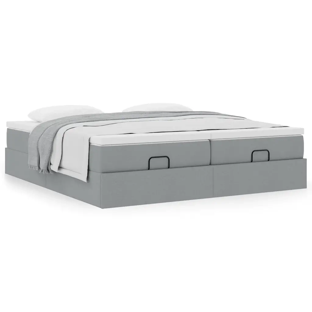 Struttura Letto Pouf con Materassi 200x200 cm in Tessuto 3311248