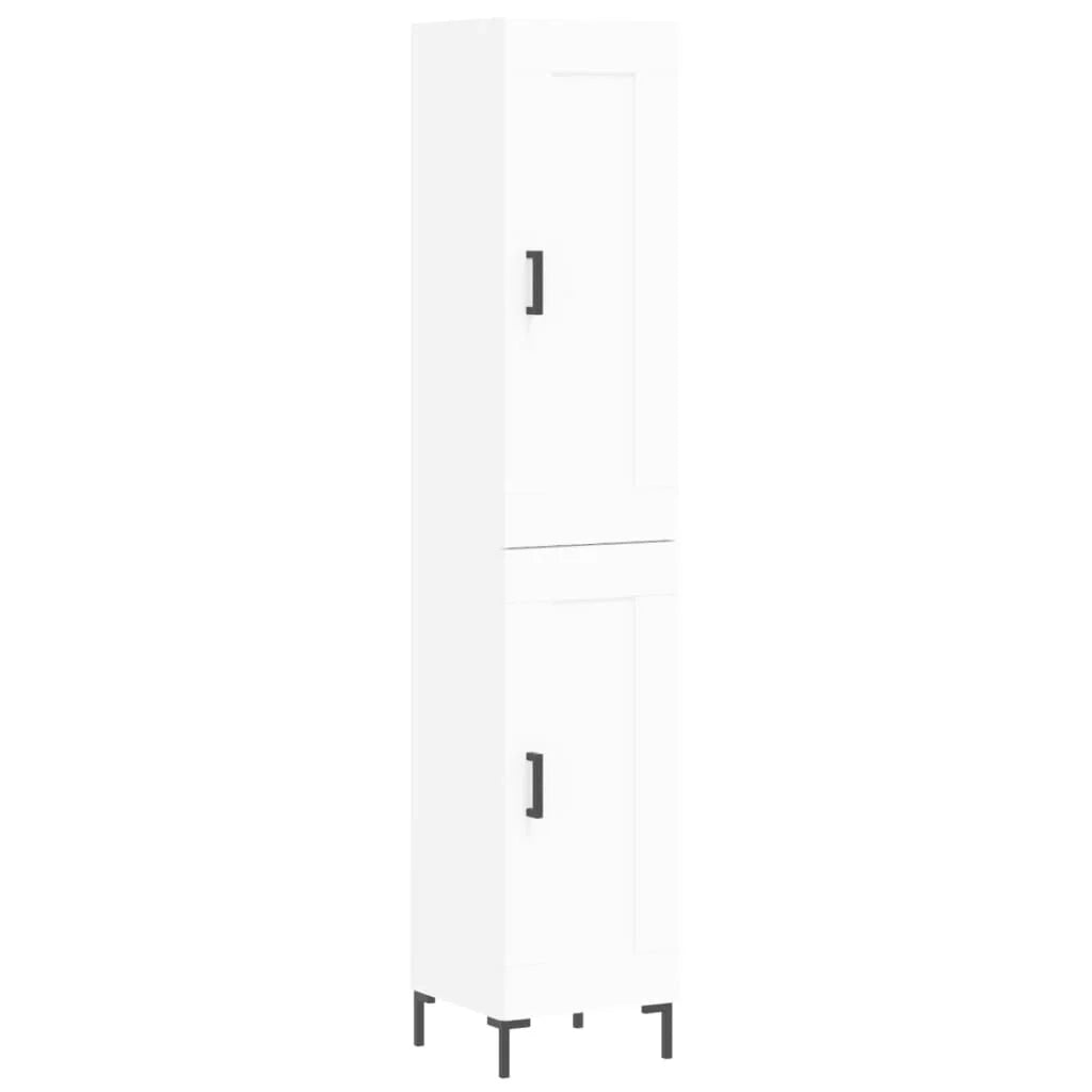 Buffet credenza cassettiera mobiletto mobile contenitore organizer per cucina soggiorno salotto alto 34,5 x 34 x 180 cm legno ingegnerizzato bianco 02_0032303