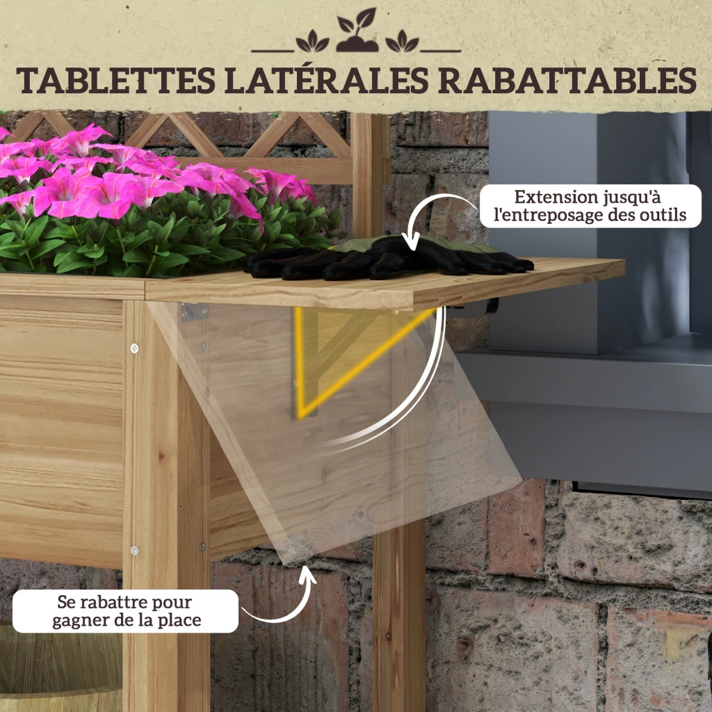 Tavolino da giardino rettangolare con ripiani ¨C zephmum ¨C legno