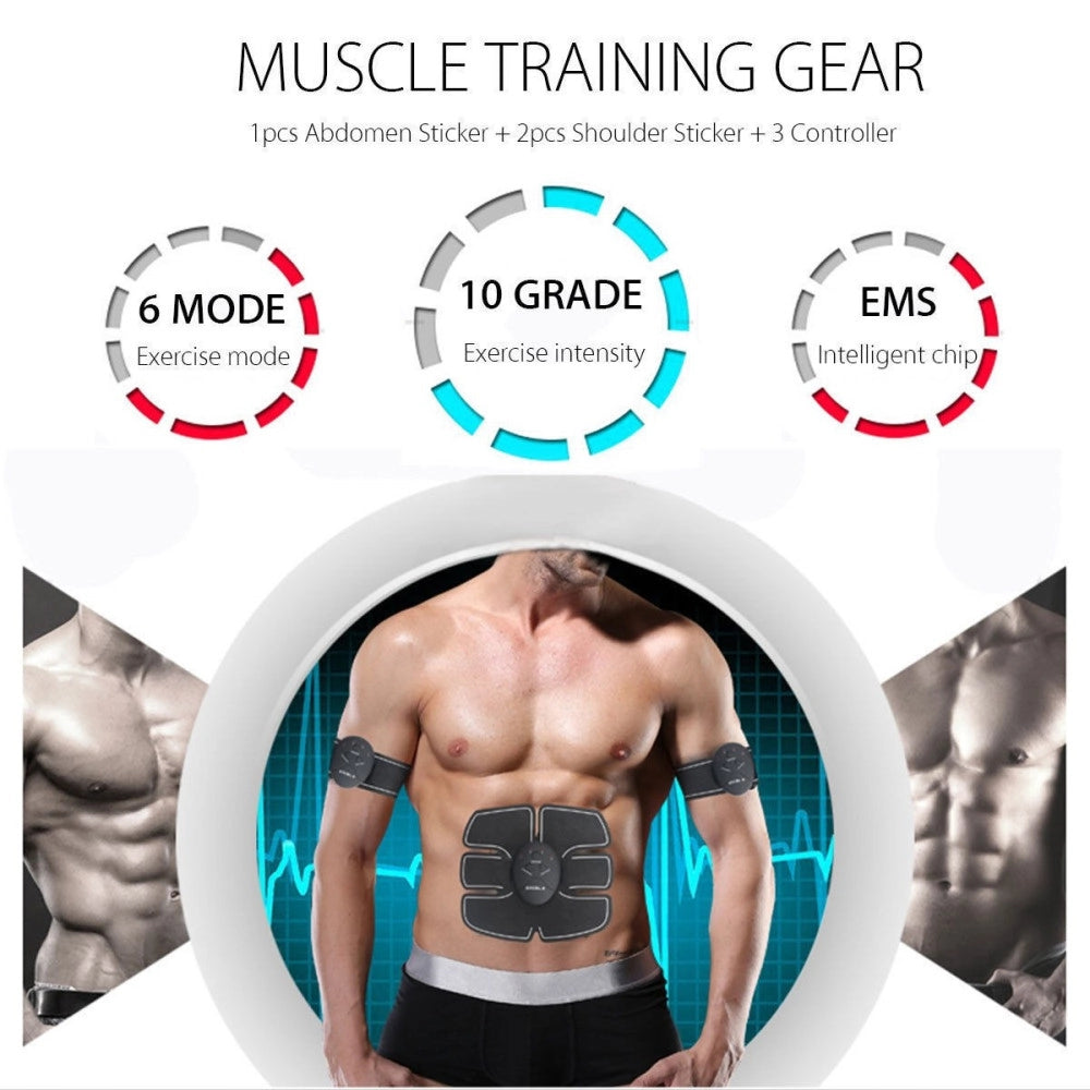 Trade Shop - Elettrostimolatore Ems Trainer Stimola Addominali Braccia Gambe Glutei Palestra -