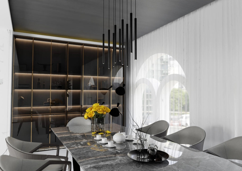 Lampadario Emibig Selter 552/9 nero metallo 9xG9 IP20