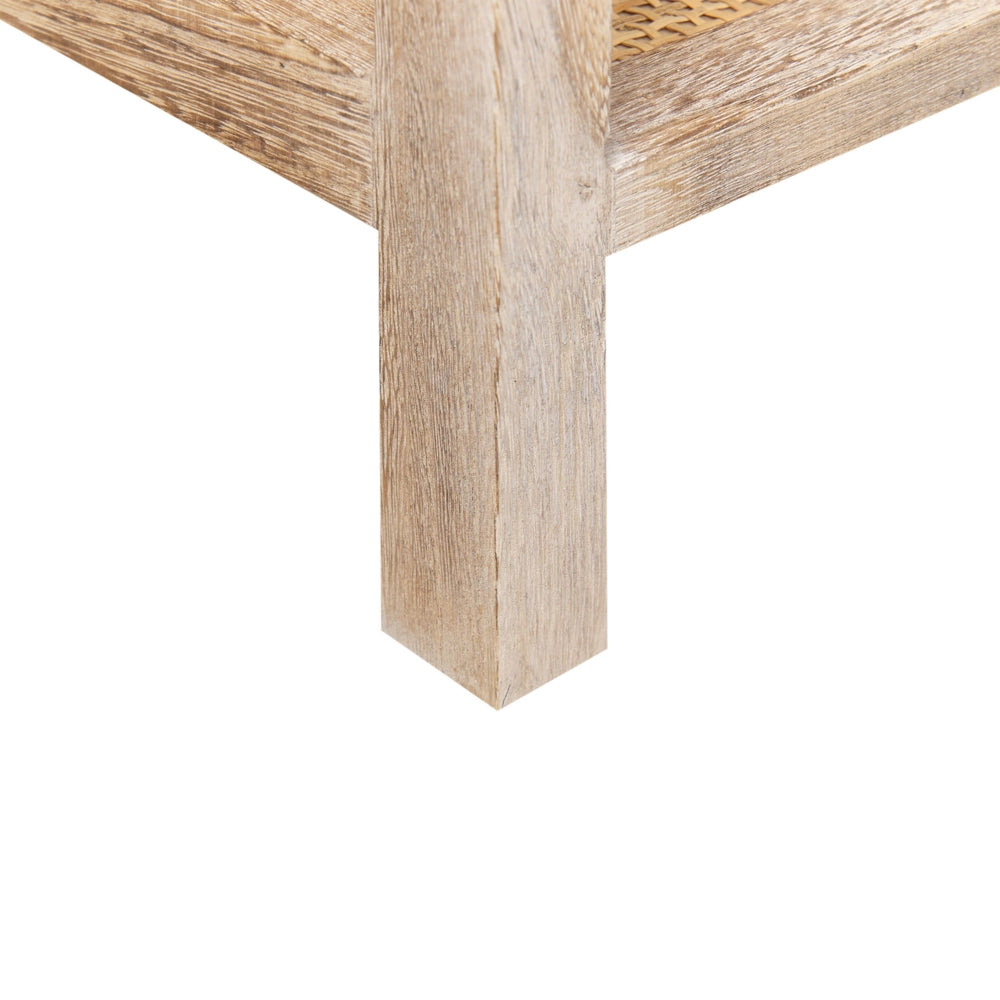 Comodino 1 cassetto con ripiano basso rattan e marrone chiaro 35 x 29 cm boho camera da letto salone