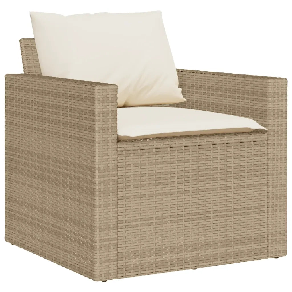 Set Divano da Giardino 6 pz con Cuscini Beige in Polyrattan 3213558