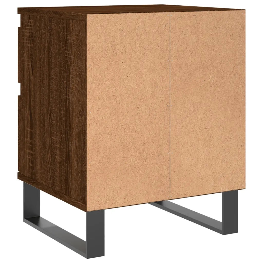 Comodini 2pz Rovere Marrone 40x35x50 cm in Legno Multistrato 830699