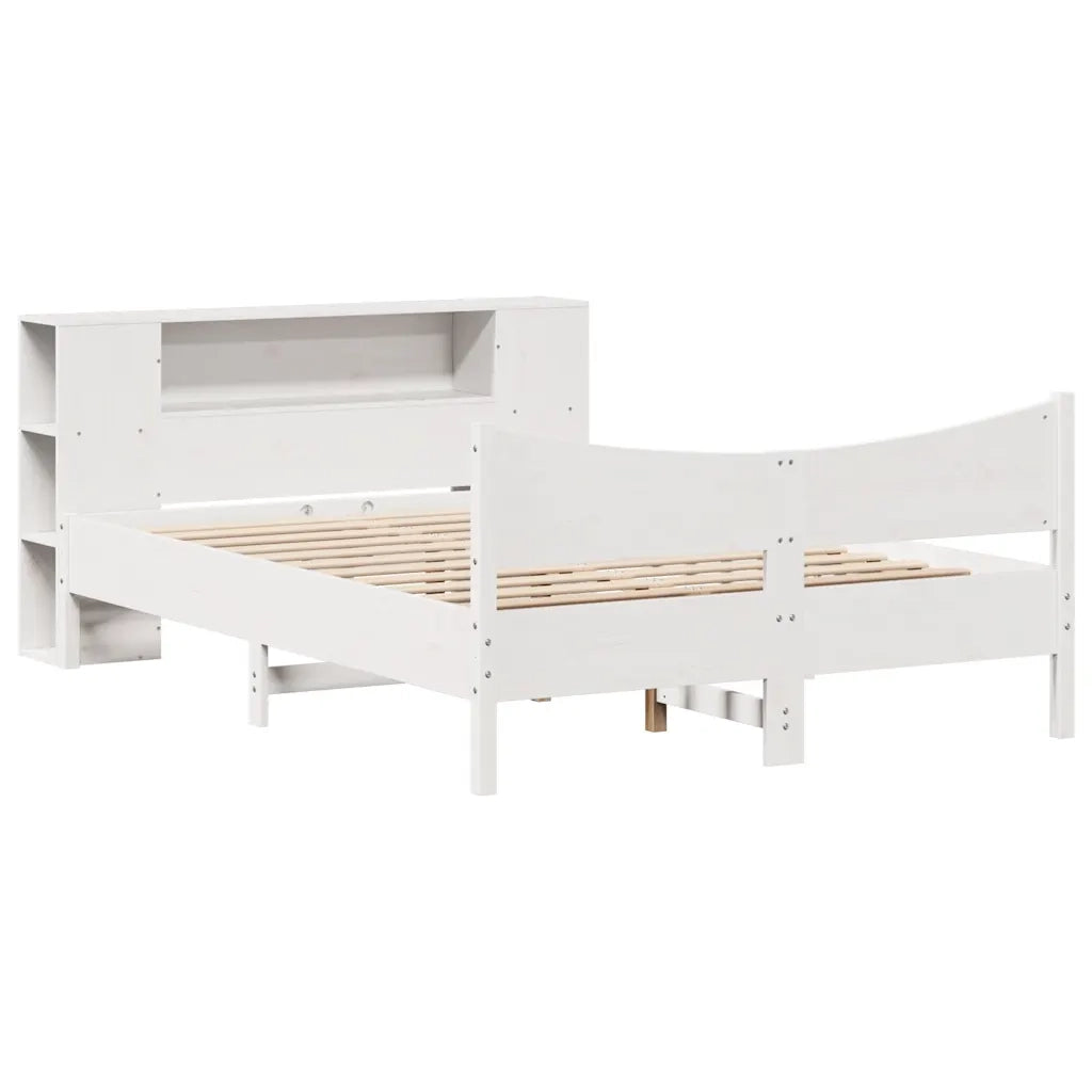 Letto matrimoniale | Letto per adulti | Letto senza Materasso Bianco 140x190 cm Legno Massello di Pino