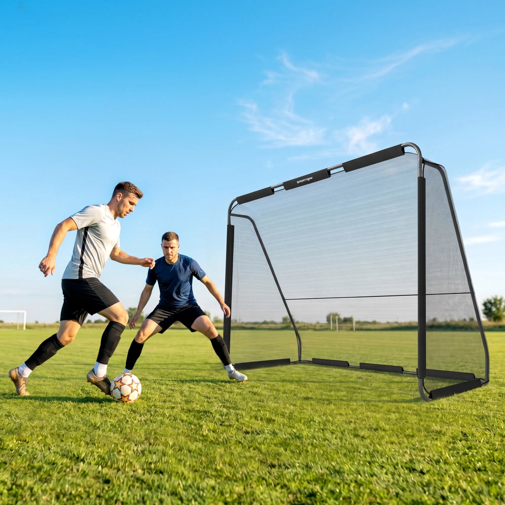 Porta da Calcio 3 x 2 m con Rete Robusta e Telaio in Metallo Stabile