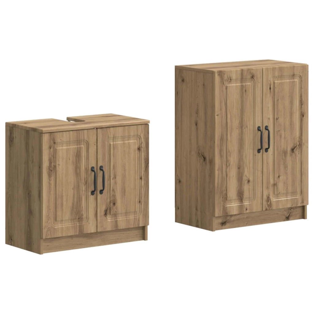 Set di Armadi da Bagno da 2 Pezzi UTRECHT Rovere Artigianale 3417656