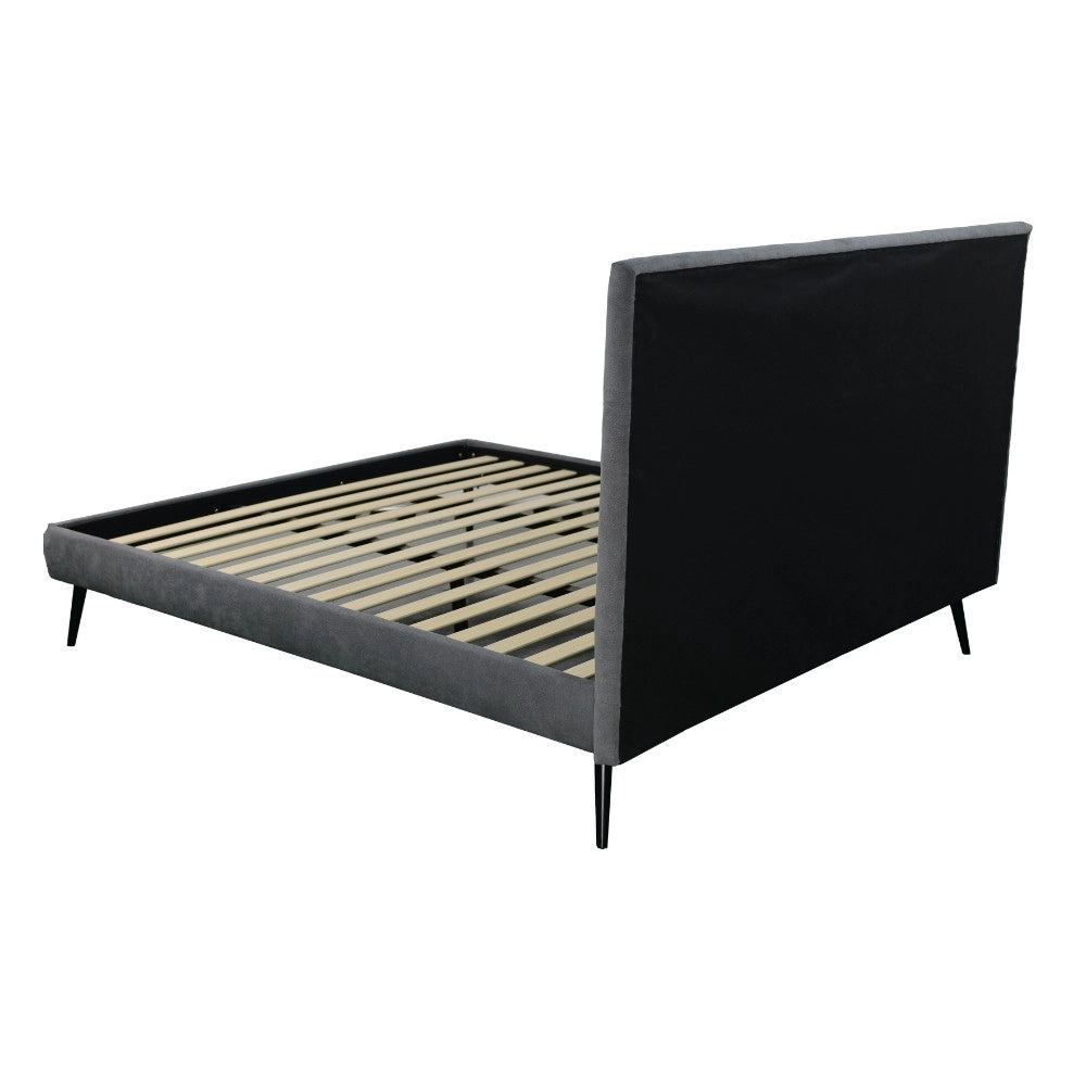Letto matrimoniale con rete inclusa Stiletto tessuto colore ash grigio