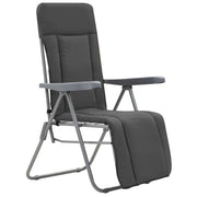 Sedie da Giardino Pieghevoli con Cuscino 2 pz Grigio 44320