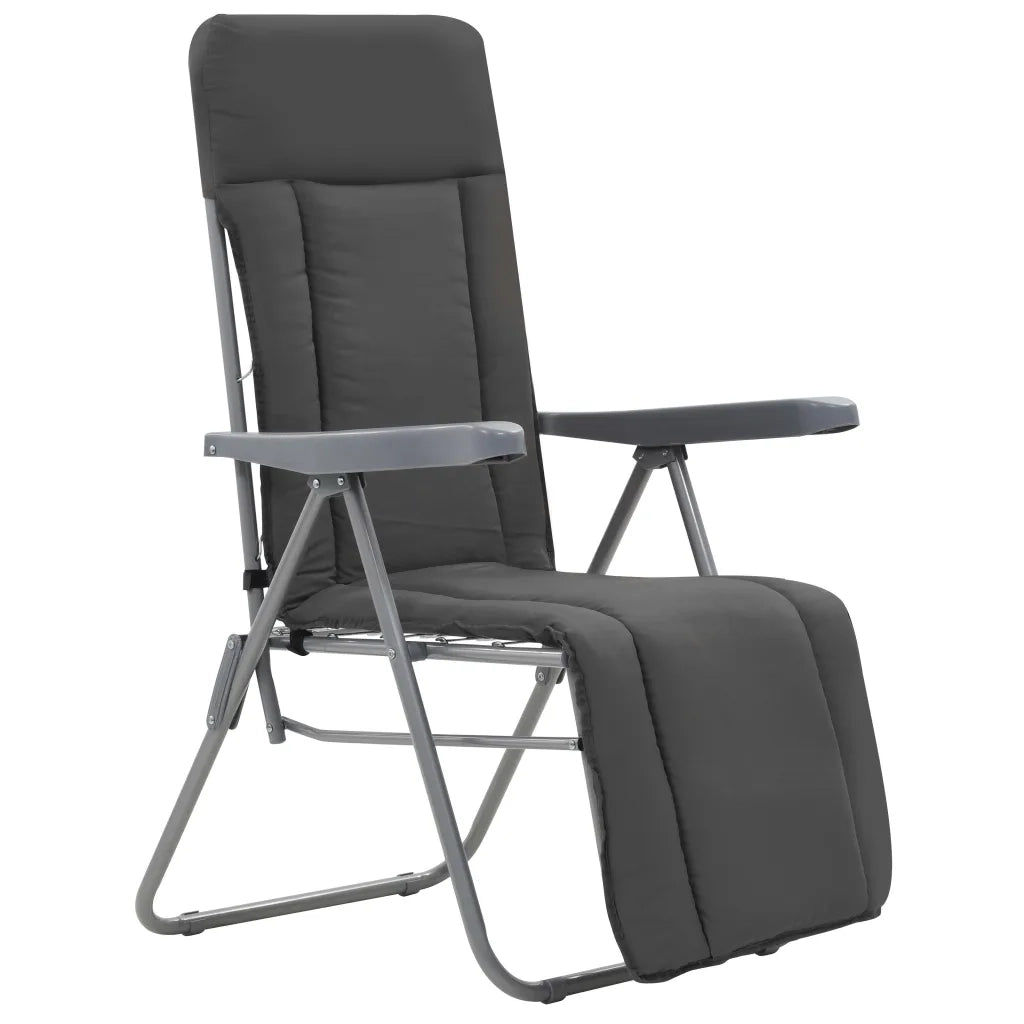 Sedie da Giardino Pieghevoli con Cuscino 2 pz Grigio 44320