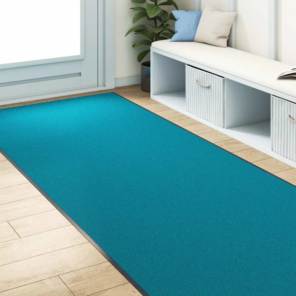 Tappetino Altro Ciano e Nero 120 x 400 cm Poliammide e PVC 4100752