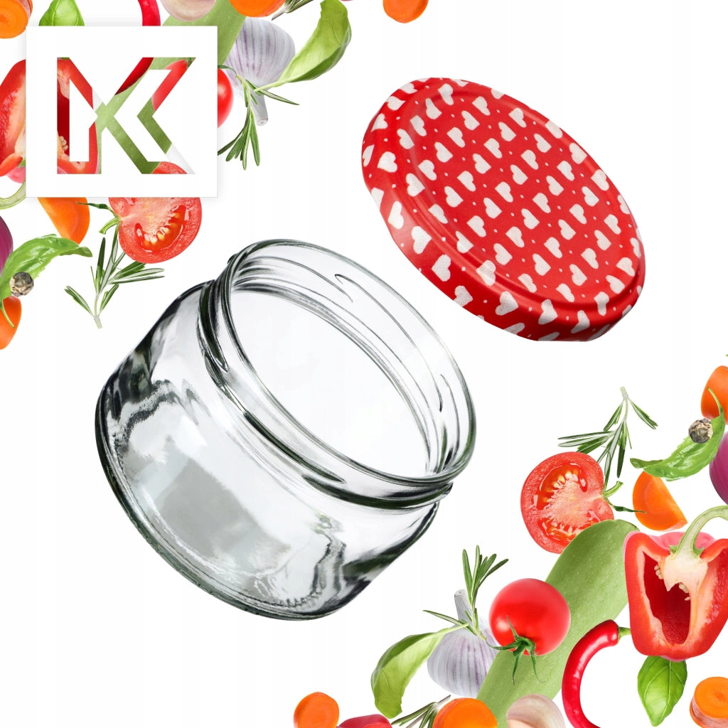 KADAX 10 barattoli in vetro da 250 ml per conserve, marmellate e miele + tappi Fi82
