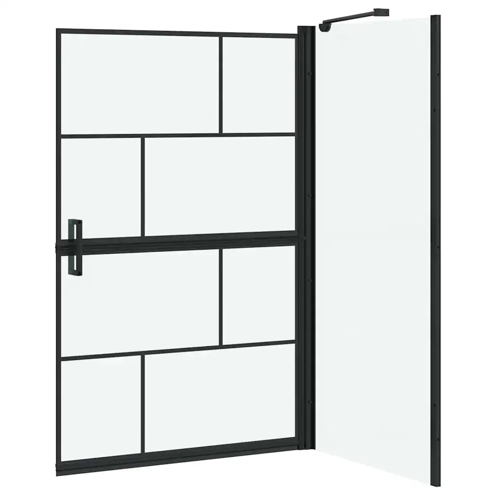 Schermo per Bagno e Doccia Nero e trasparente 80 x 68 x 128 cm CFW6936351