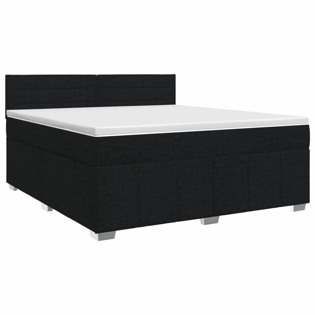 Letto box spring con materasso Nero 180 x 200 cm Tessuto 3451264