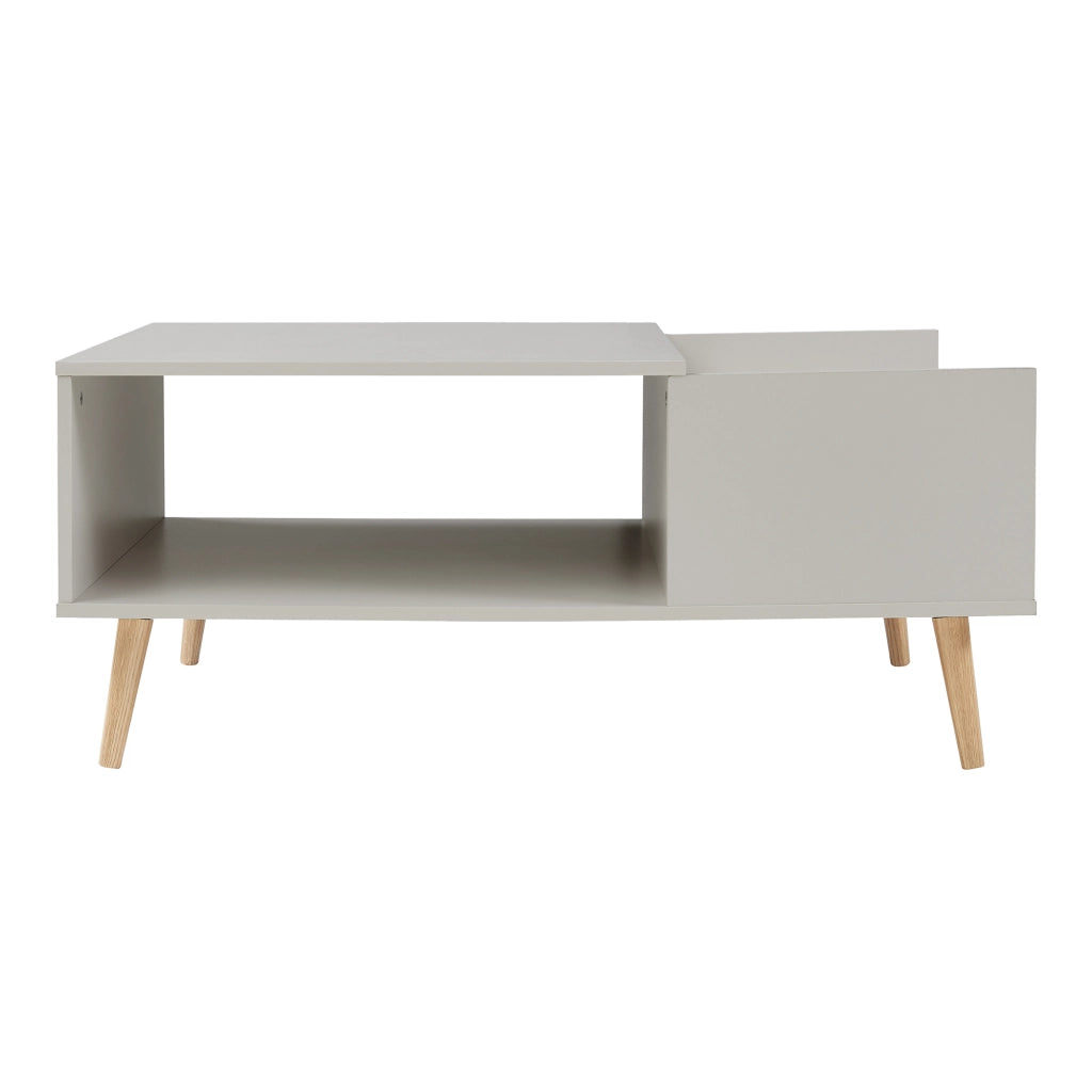 Tavolino Basso da Salotto Hallevil con Cassetto e Vano Aperto 106 x 59 x 44 cm - Bianco [en.casa]