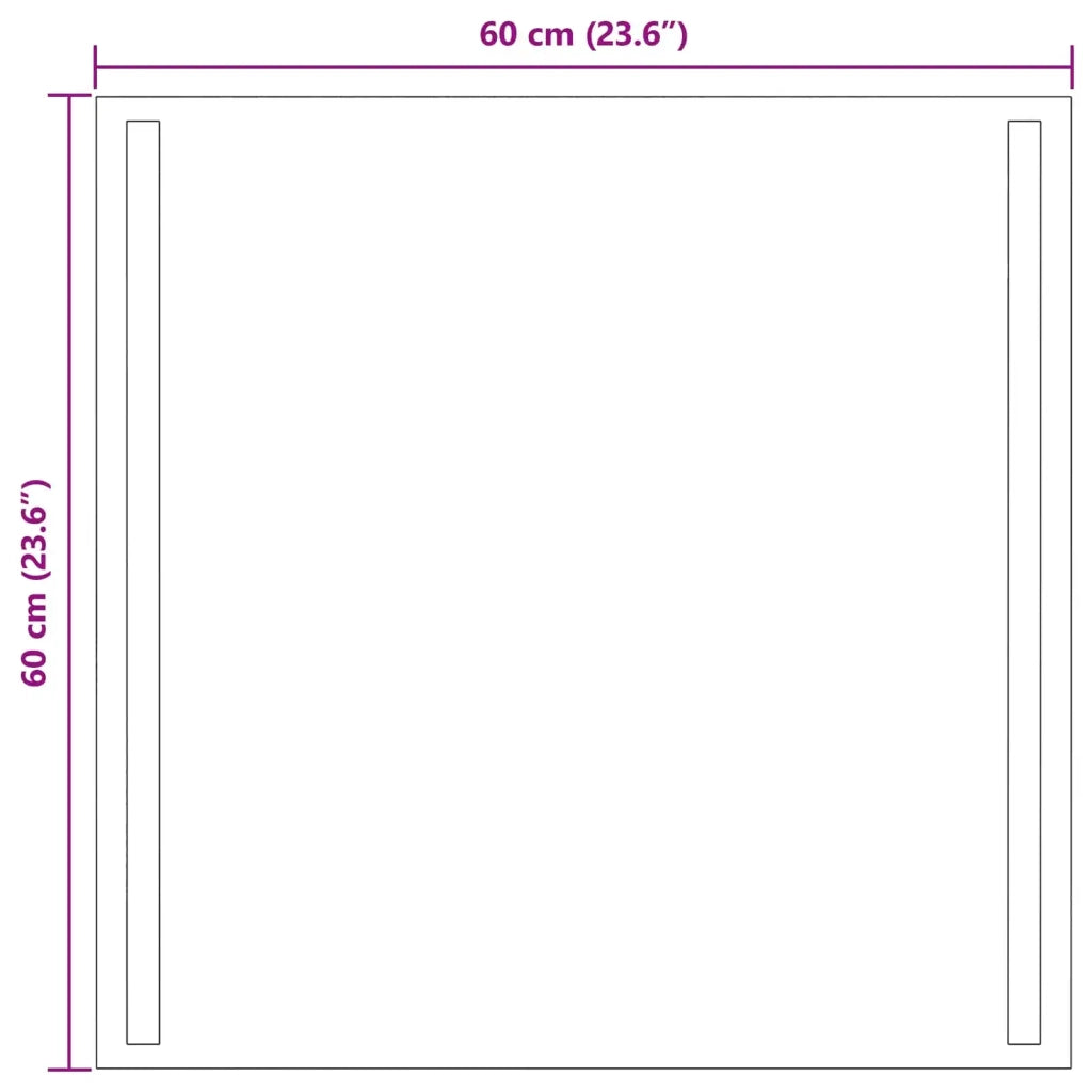 Specchio da bagno LED Trasparente 60 x 60 cm vetro temperato 42045790