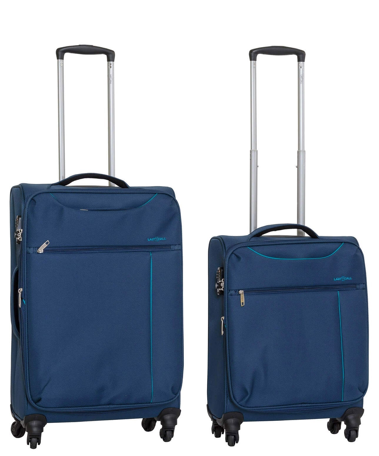 Set 2 Valigie Trolley Morbide in Poliestere 4 Ruote TSA Ravizzoni Stella Blu